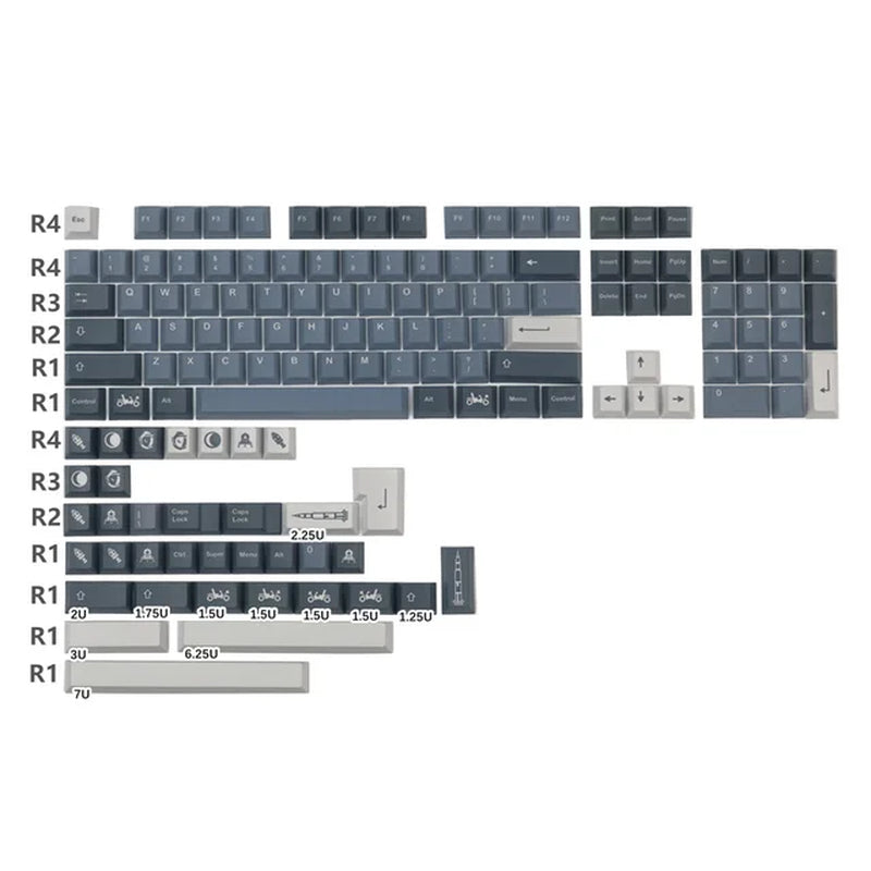 GMK Stargaze Keycaps PBT Dye-Sublimation Mechanical Keyboards Key Cap 131 Keys Cherry Profile for MX Switch GH60/64/68/84/87/104
