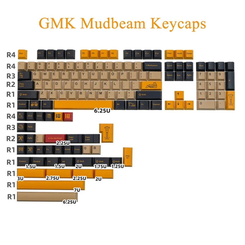 GMK Stargaze Keycaps PBT Dye-Sublimation Mechanical Keyboards Key Cap 131 Keys Cherry Profile for MX Switch GH60/64/68/84/87/104