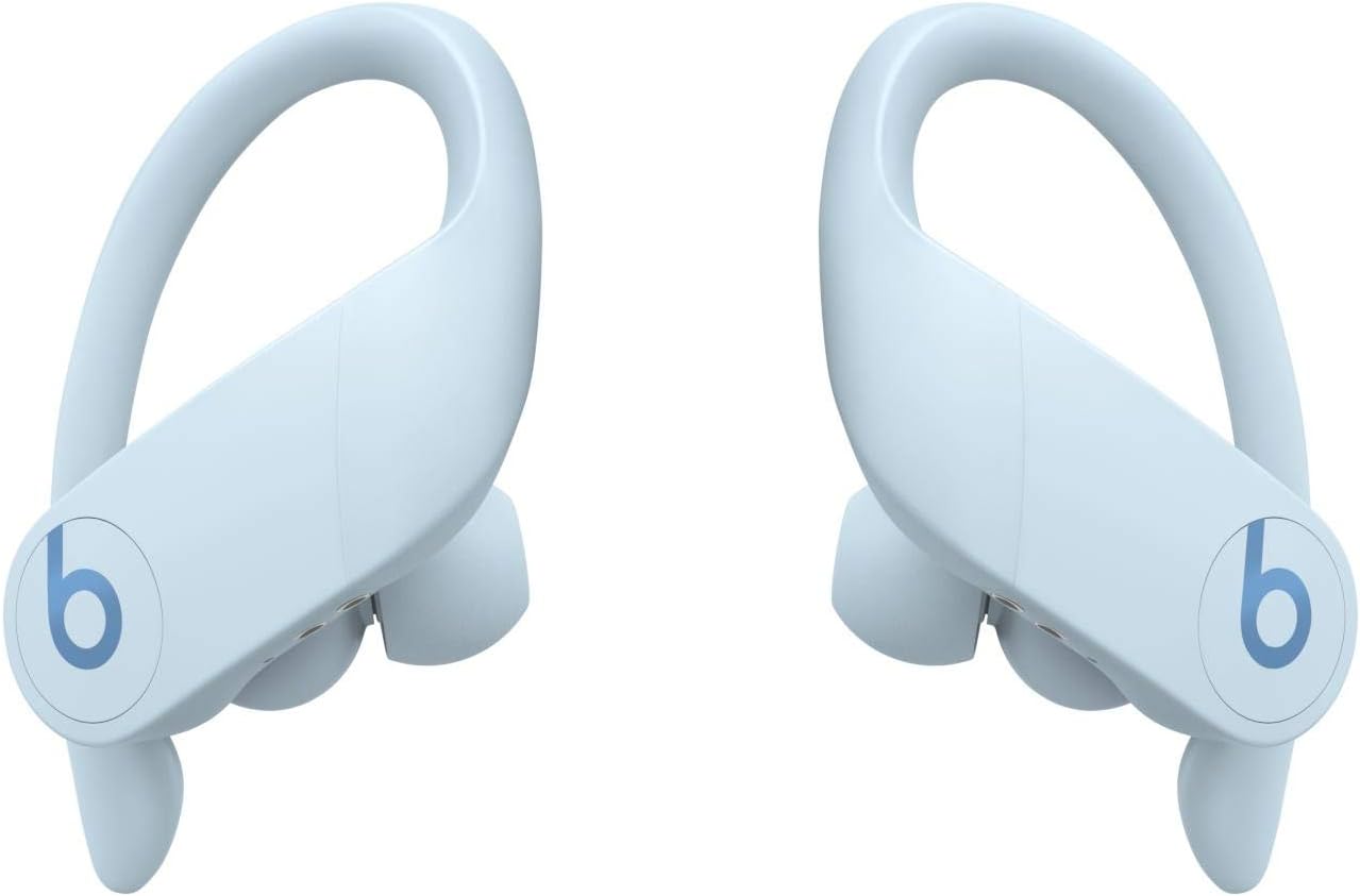 Power Pro Wireless Earbuds - H1 Headphone Chip, Class 1 Bluetooth Headphones, 9 Hours of Listening Time, Sweat Resistant, Built-In Microphone - Glacier Blue
