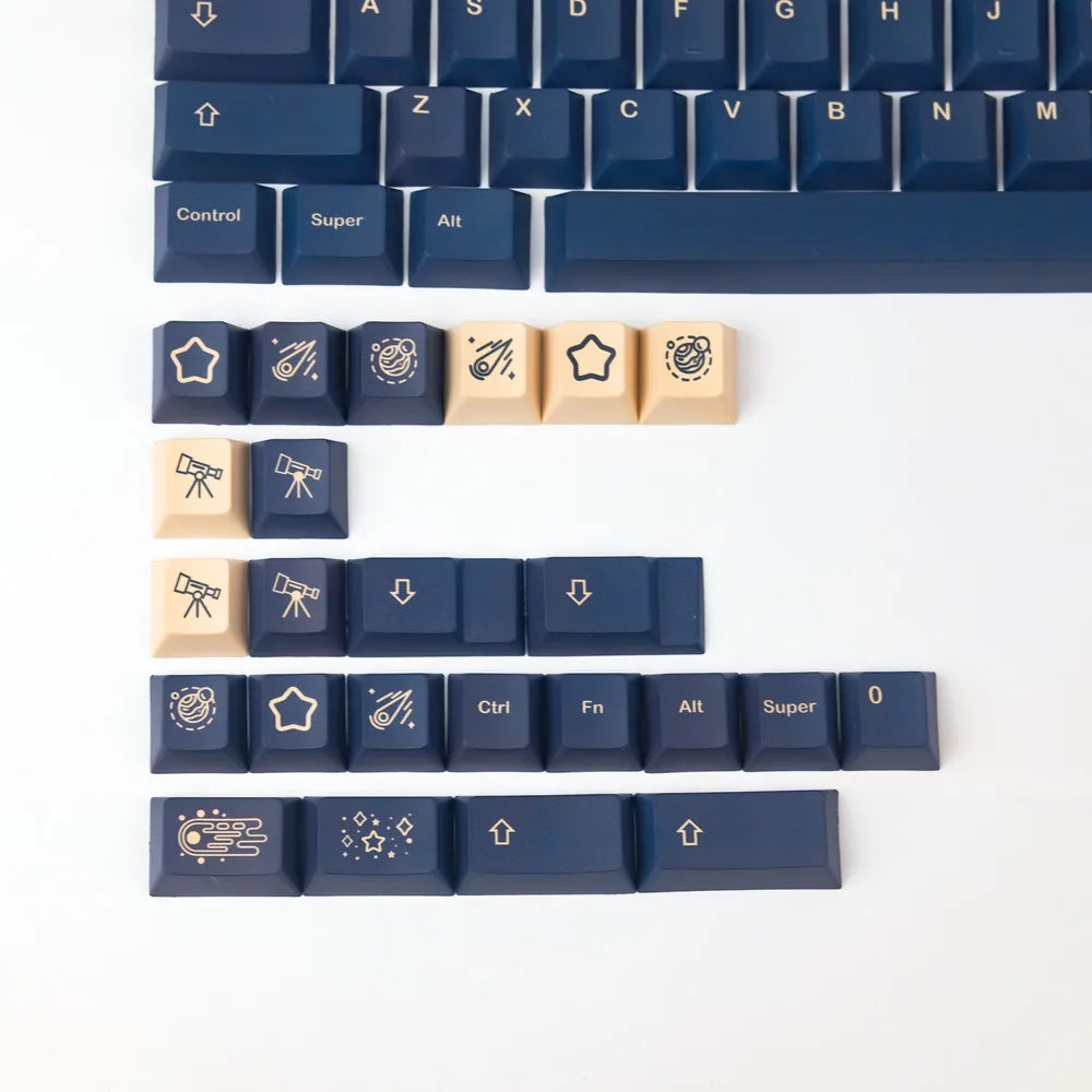 GMK Stargaze Keycaps PBT Dye-Sublimation Mechanical Keyboards Key Cap 131 Keys Cherry Profile for MX Switch GH60/64/68/84/87/104