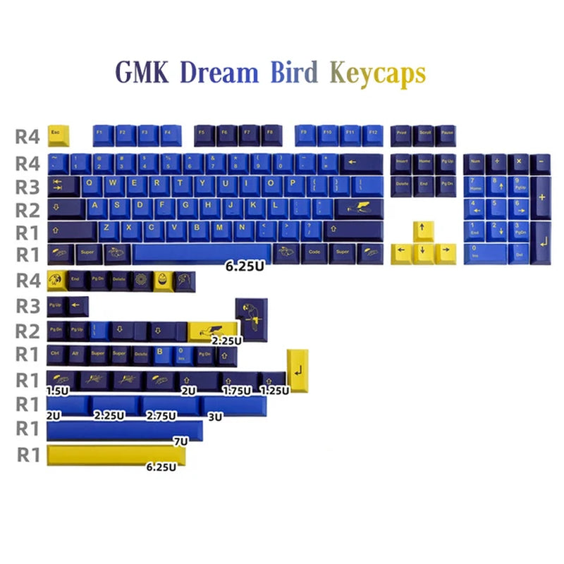 GMK Stargaze Keycaps PBT Dye-Sublimation Mechanical Keyboards Key Cap 131 Keys Cherry Profile for MX Switch GH60/64/68/84/87/104