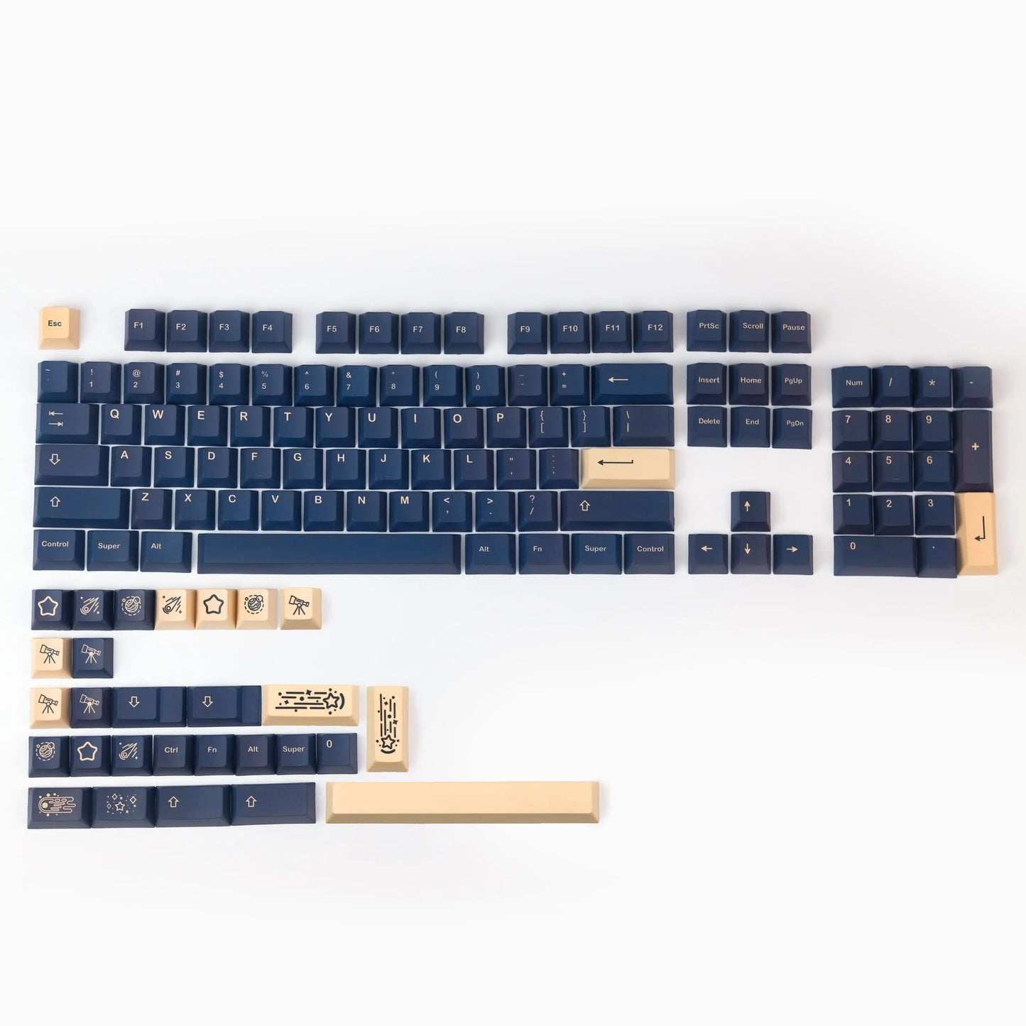 GMK Stargaze Keycaps PBT Dye-Sublimation Mechanical Keyboards Key Cap 131 Keys Cherry Profile for MX Switch GH60/64/68/84/87/104
